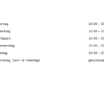 oeffnungszeiten